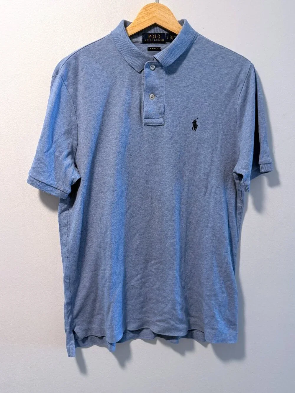Polo Ralph Lauren Polo Shirt Heather Blue Classic Fit Mens Small Short Sleeve